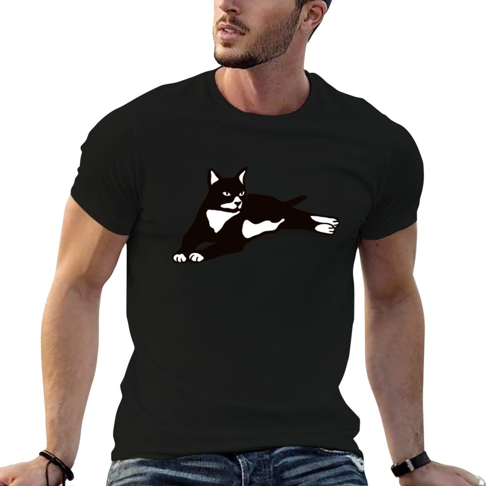 Running Gear Gifts For Men - เสื้อยืดลายแมวทักซิโด้ ของขวัญสำหรับคนรักแมว เสื้อยืดลายแมวทักซิโด้ เสื้อยืดสำหรับวิ่งออกกำลังกายน้ำหนักเบา