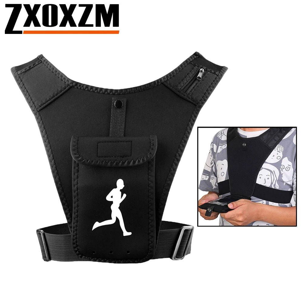 Running Gear Satisfy - เสื้อกั๊กวิ่งแบบปรับได้พร้อมที่ใส่โทรศัพท์สำหรับผู้ชายและผู้หญิง, เสื้อกั๊กออกกำลังกายพร้อมช่องใส่กุญแจ, อุปกรณ์ออกกำลังกายแบบคาดเอวฟรี