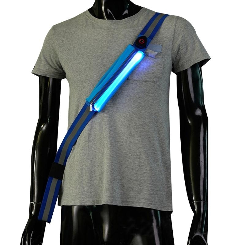 Running Visibility Gear - T3LB การมองเห็นสูง LED เข็มขัดสะท้อนแสงสายสะพาย LED
