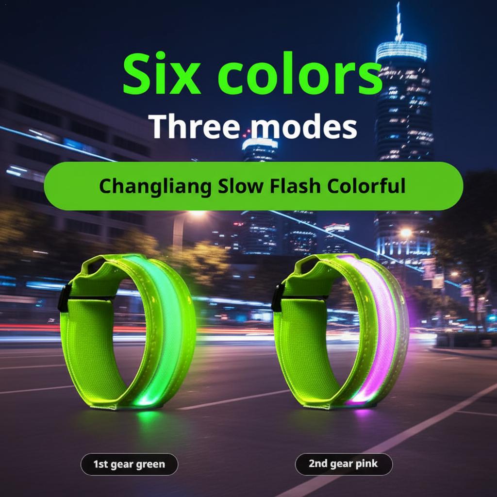 Running Visibility Gear - สายรัดแขนสะท้อนแสง LED สายรัดนิรภัย ความปลอดภัยสูง มองเห็นได้ชัดเจน สายรัดเรืองแสง