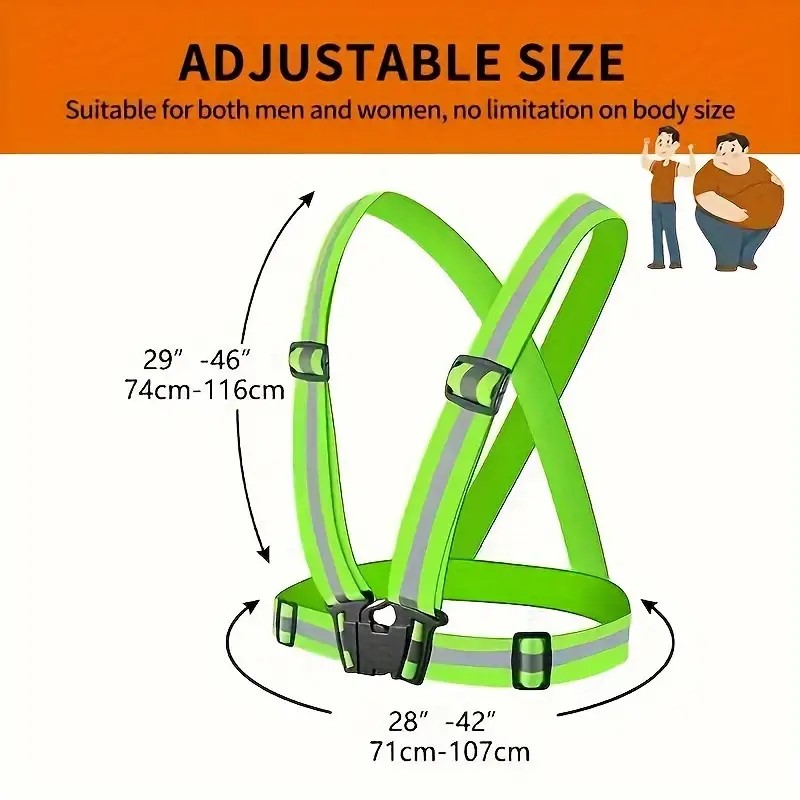 Running Visibility Gear - เสื้อกั๊กสะท้อนแสงสำหรับวิ่ง ความปลอดภัยสูง ปรับได้ เหมาะสำหรับการปั่นจักรยานกลางคืน เดินป่า วิ่งจ๊อกกิ้ง