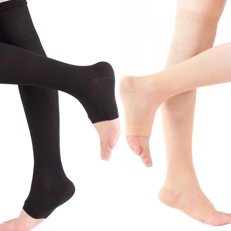 Compression Calf Sleeve - ถุงเท้ารัดน่องแบบยาวถึงเข่า 1 คู่ สำหรับเส้นเลือดขอด ช่วยพยุงน่องและกระตุ้นการไหลเวียนโลหิต