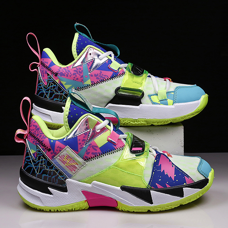 Running Gear Gifts For Men - รองเท้าบาสเก็ตบอลทรงสูงน้ำหนักเบาระบายอากาศได้ดีสำหรับผู้ชาย - ดีไซน์ลายเรขาคณิต เหมาะสำหรับการวิ่ง การฝึกซ้อม และการสวมใส่แบบลำลอง