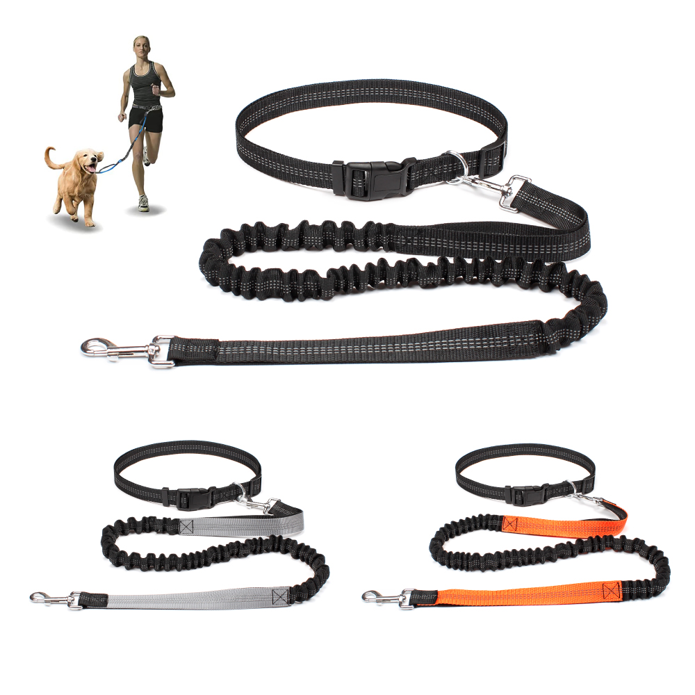 Running Gear Holder - สายจูงสุนัขแบบแฮนด์ฟรีสำหรับพาสัตว์เลี้ยงเดิน วิ่ง จ็อกกิ้ง สายจูงปรับระดับได้พร้อมเข็มขัดคาดเอว สายรัดอก เชือกจูง