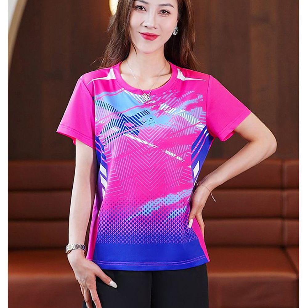 Running Gear Plus Size - เสื้อยืดโยคะผู้หญิง แห้งเร็ว เสื้อผ้ากีฬา แขนสั้น ระบายอากาศ เสื้อวิ่งทรงหลวม