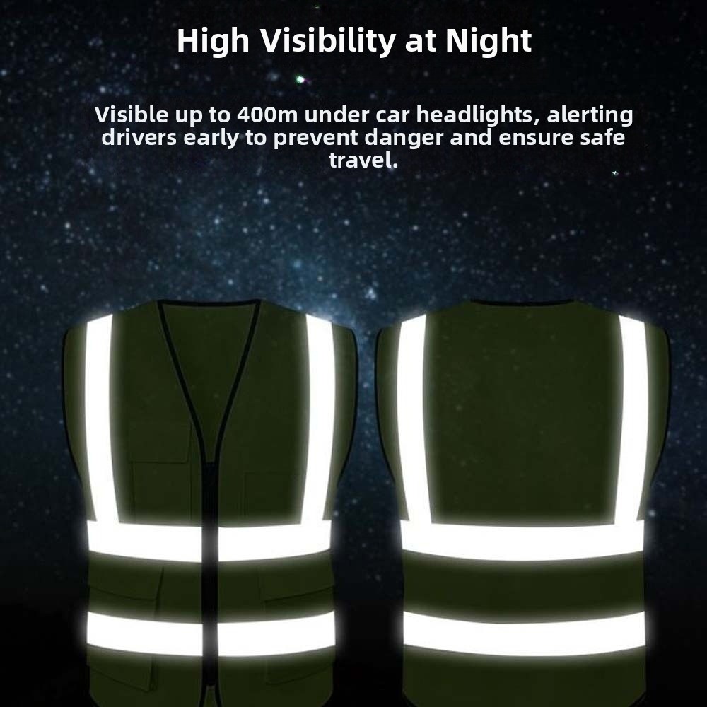 Running Visibility Gear - เสื้อกั๊กสะท้อนแสงมองเห็นได้ชัดเจน ขนาดเดียว สำหรับกิจกรรมกลางแจ้ง พร้อมกระเป๋า ระบายอากาศได้ดี อุปกรณ์วิ่งเพื่อความปลอดภัยสำหรับกีฬา