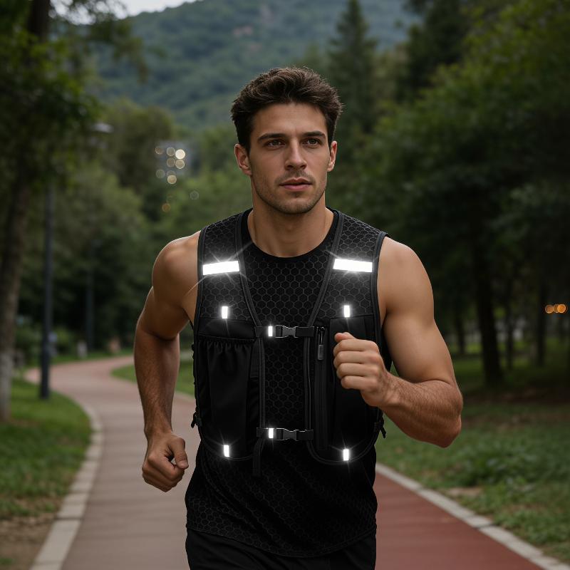Reflective Running Gear Vest - เสื้อกั๊กสำหรับวิ่งรุ่นใหม่ น้ำหนักเบา ระบายอากาศได้ดี พร้อมแถบสะท้อนแสง เหมาะสำหรับการวิ่งมาราธอน วิ่งเทรล