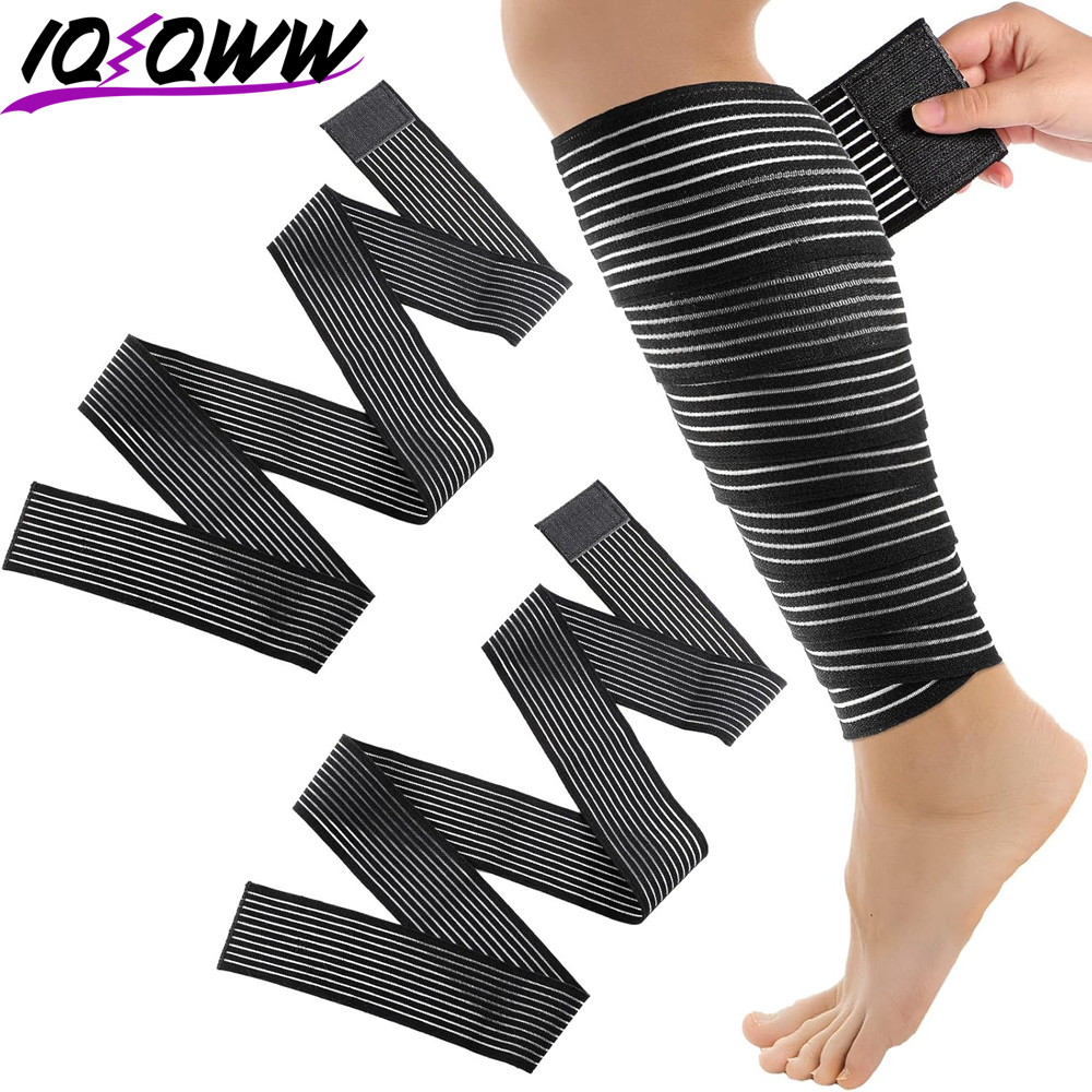 Compression Calf Sleeve - 1PCS 40-300 ซม.การบีบอัดผ้าพันแผล Protector เข่าสนับสนุนรั้งกีฬาสายรัดข้อศอกยืดหยุ่นขาแถบ Elast