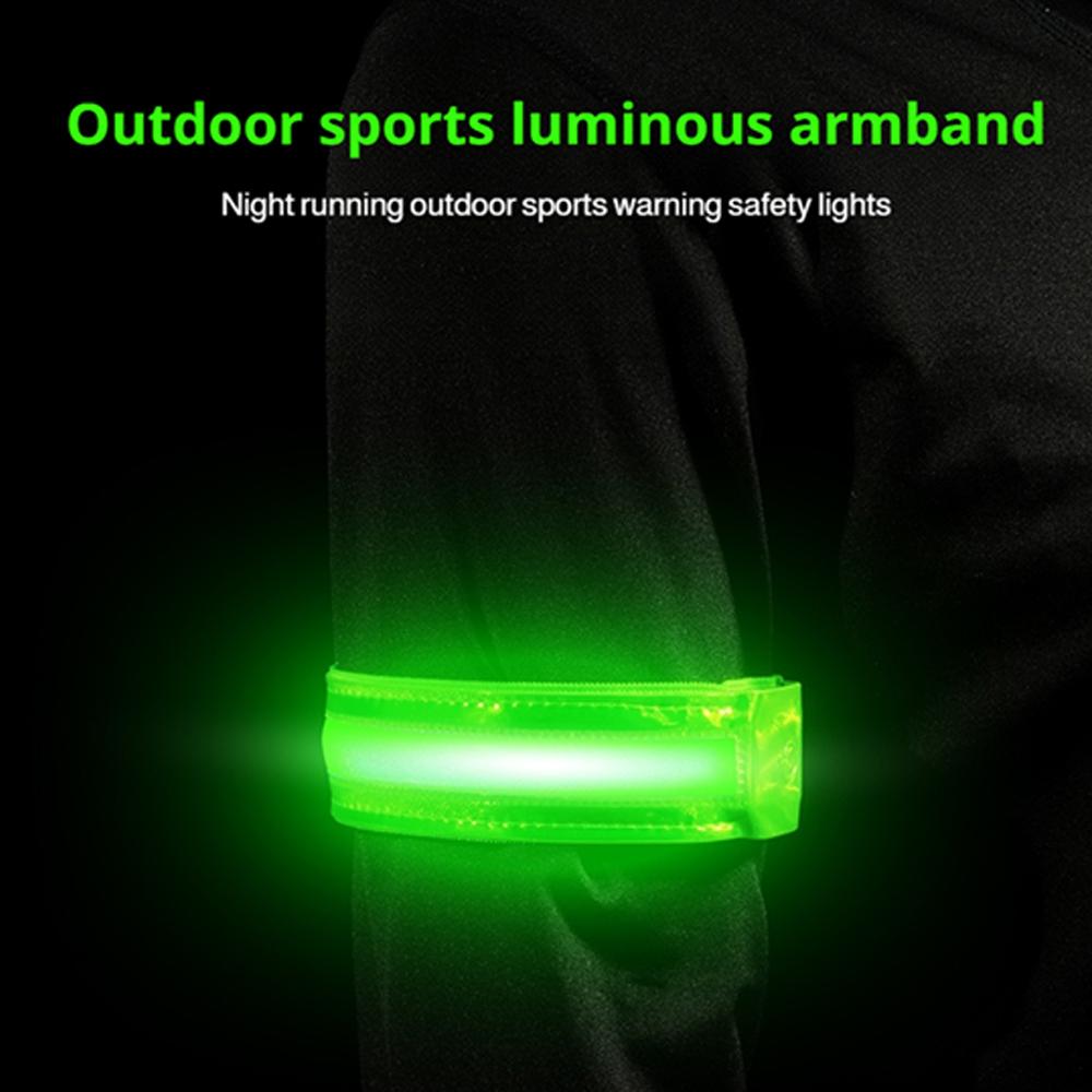 Running Visibility Gear - สายรัดแขนสะท้อนแสง LED สายรัดนิรภัย ความปลอดภัยสูง มองเห็นได้ชัดเจน สายรัดเรืองแสง