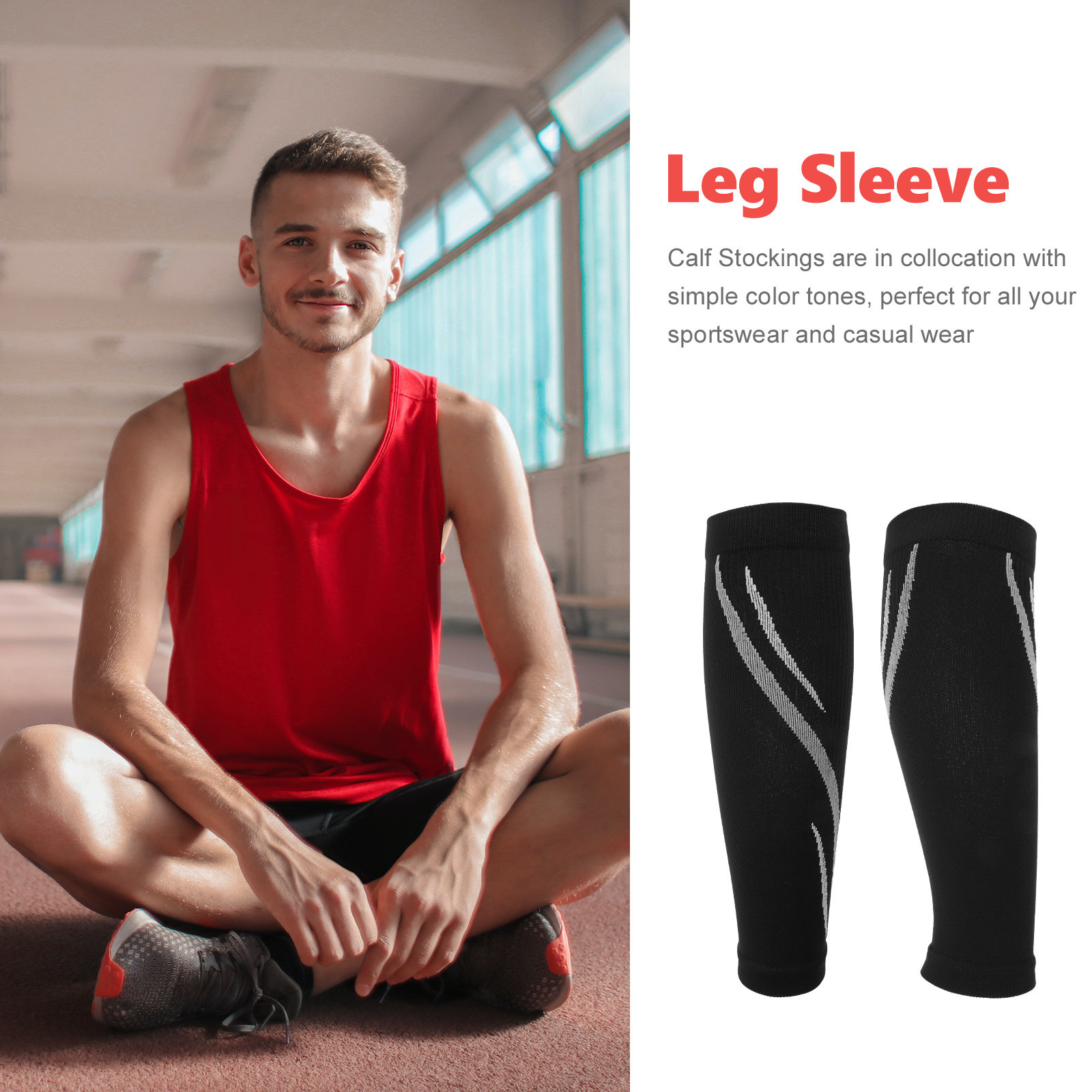 1 คู่ปลอกแขนรัดน่องแบบยืดหยุ่น - Compression Calf Sleeve บทวิจารณ์และราคา