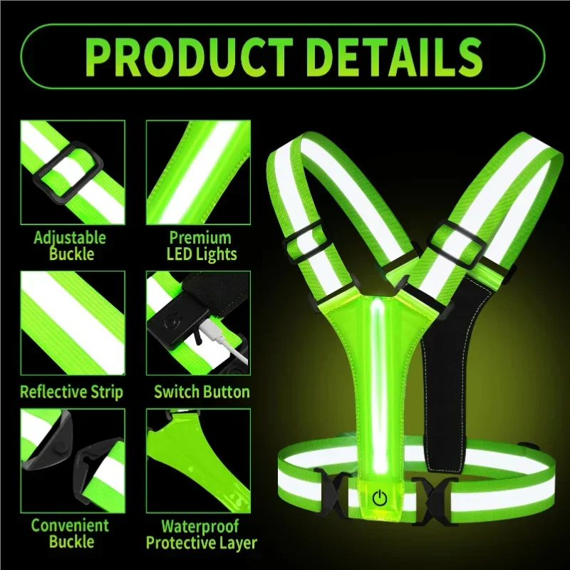 เสื้อกั๊กสะท้อนแสง LED สำหรับว - Reflective Running Gear Vest บทวิจารณ์และราคา