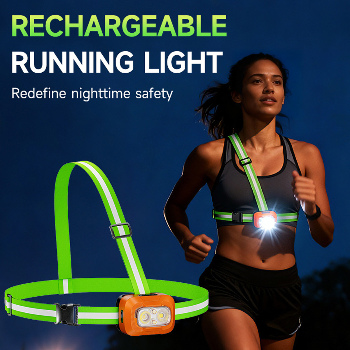 ไฟวิ่งแบบชาร์จ USB กันน้ำ น้ำห - Reflective Running Gear Vest บทวิจารณ์และราคา