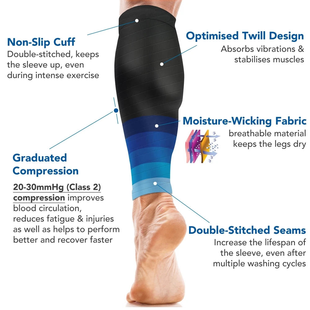 ปลอกรัดน่อง 1 คู่ แรงกด 20-30  - Compression Calf Sleeve บทวิจารณ์และราคา