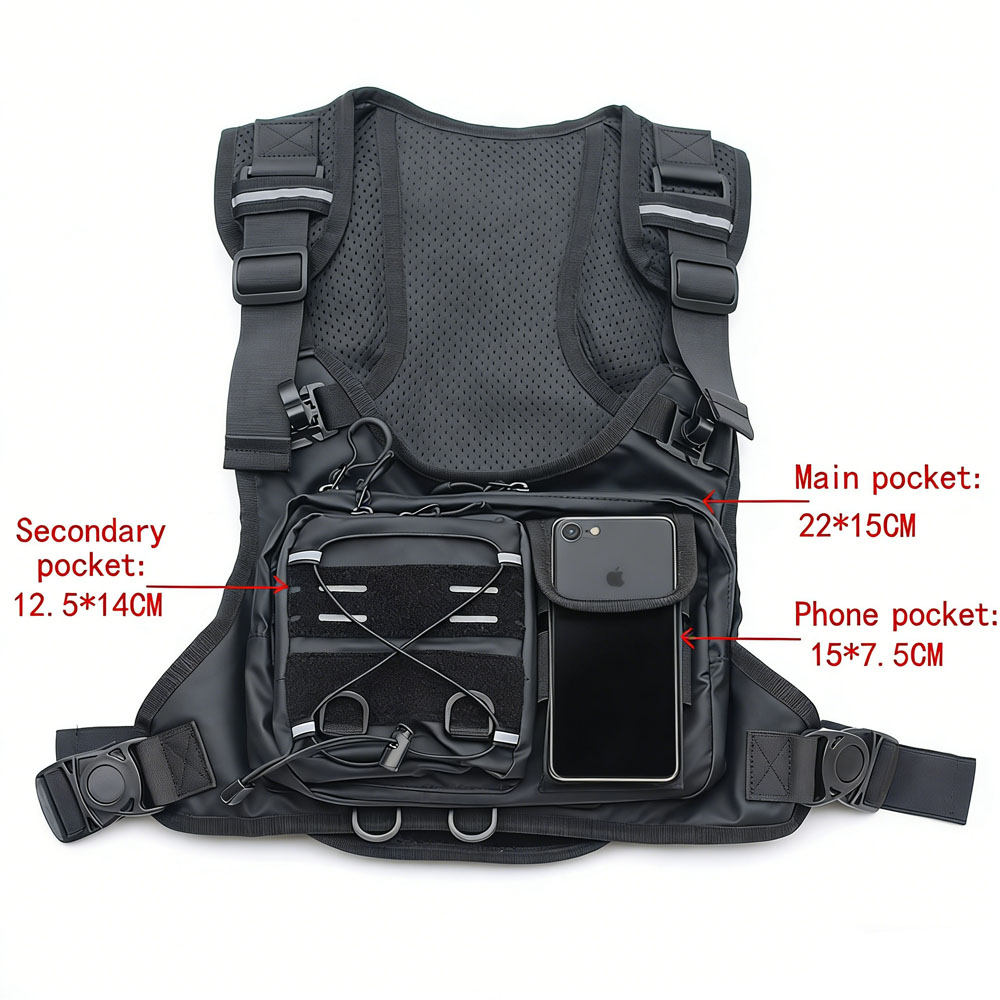 กระเป๋าคาดอกแบบยุทธวิธีพร้อมถุ - Reflective Running Gear Vest บทวิจารณ์และราคา